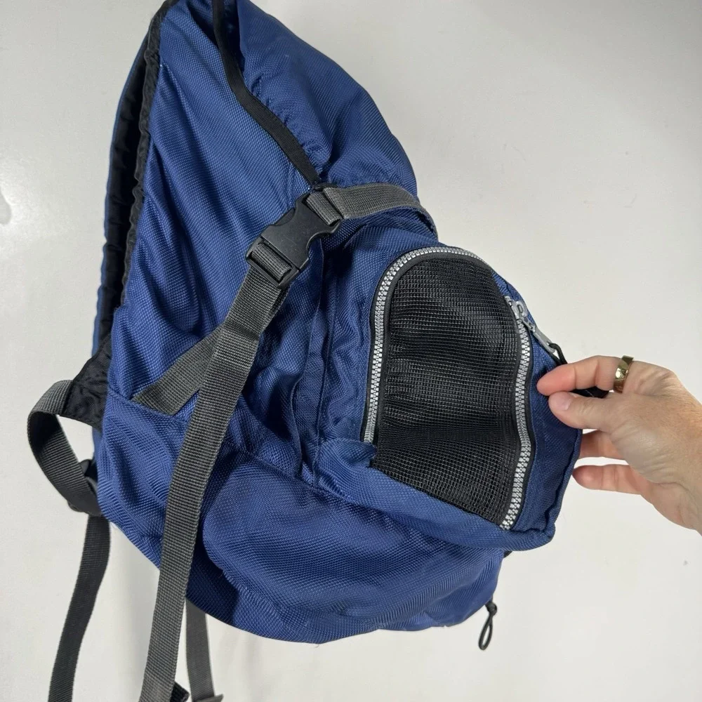Eddie Bauer Vtg Y2K Blue Nylon Rucksack Camping Outdoor Hiking Backpack 17